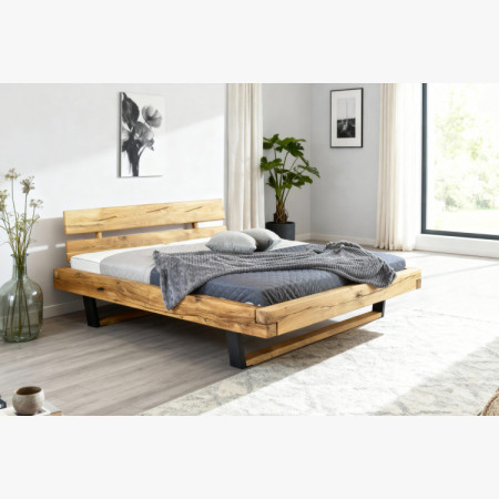 Moderná posteľ z masívu dub na nohách, Laura 200 x 200 cm