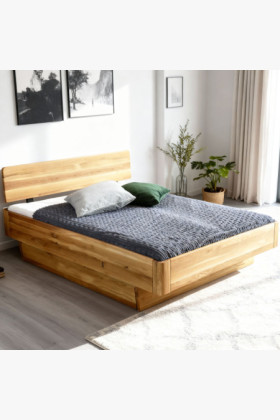 Zaoblená masívna manželská posteľ Stockholm 180x200 cm