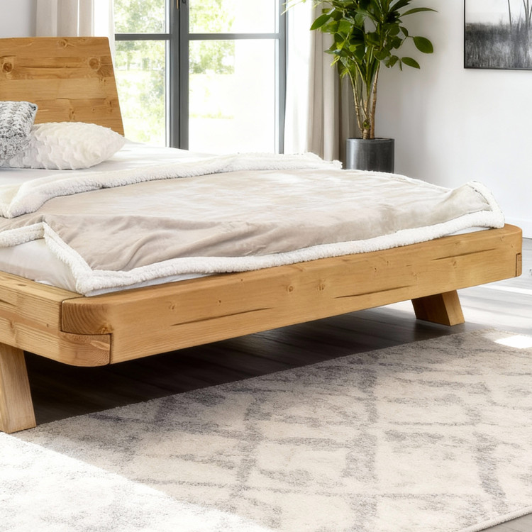 Posteľ z trámov MIA smrek 160x200 cm s zaoblenými rohmi