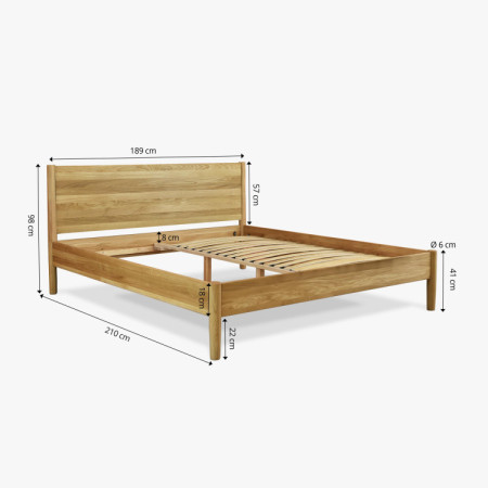 Posteľ z dubového masívu 180 x 200 cm