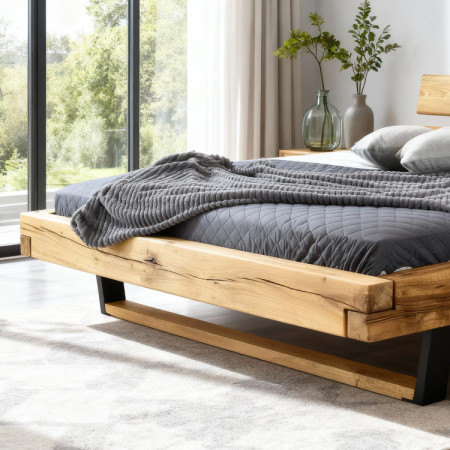 Moderná posteľ z masívu dub na nohách, Laura 180 x 200 cm