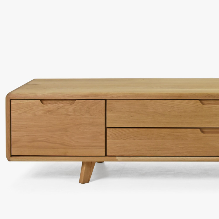 Televízna komoda, masív dub natural na nožičkách