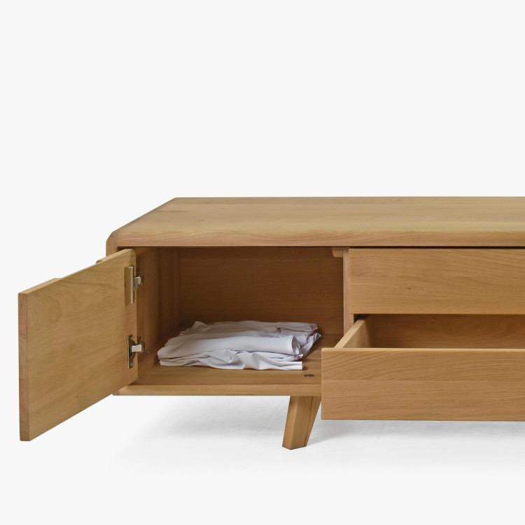 Televízna komoda, masív dub natural na nožičkách