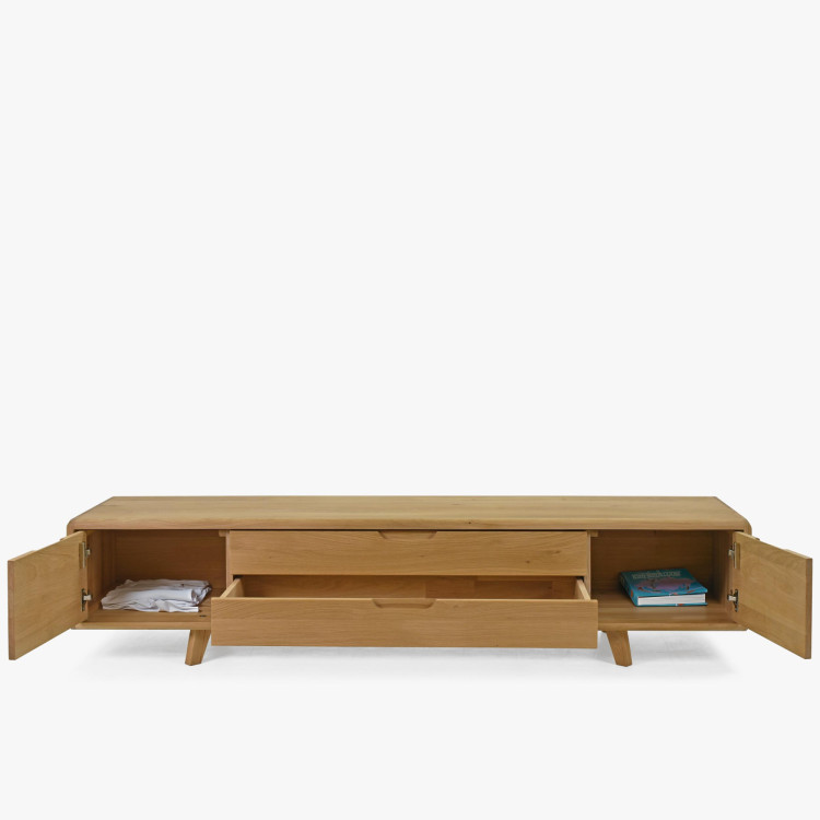 Televízna komoda, masív dub natural na nožičkách