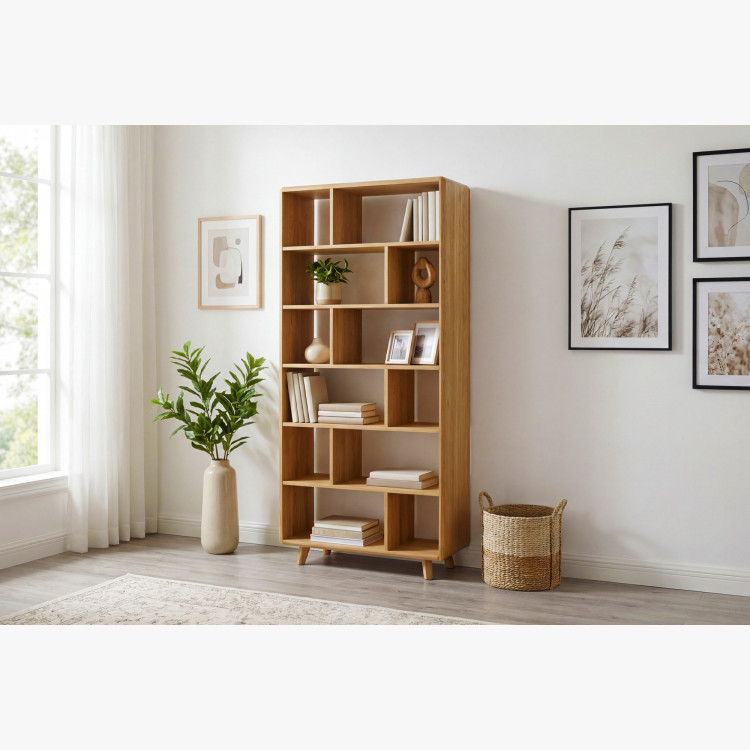 Dubový regál v farbe dub natural na nožičkách