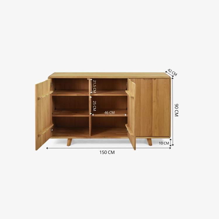 Dubová komoda s dvierkami, farba dub natural