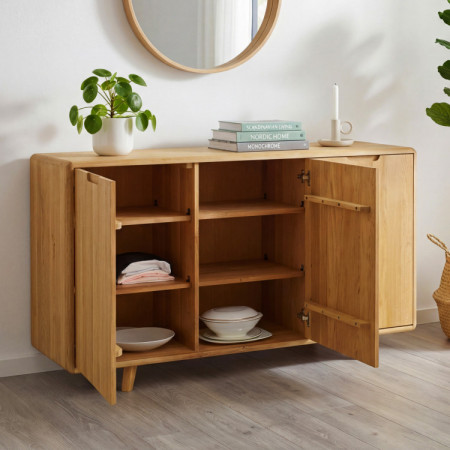 Dubová komoda s dvierkami, farba dub natural