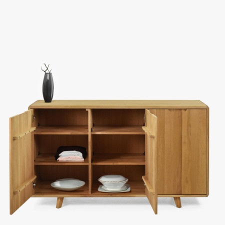 Dubová komoda s dvierkami, farba dub natural