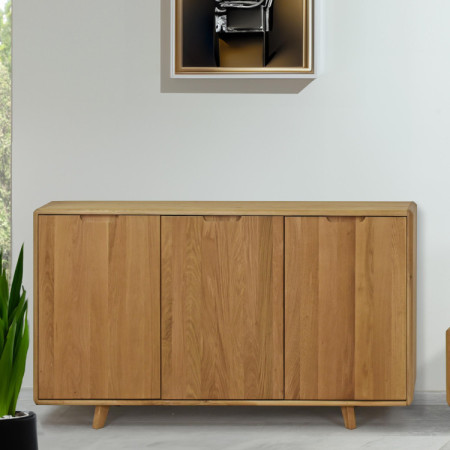 Dubová komoda s dvierkami, farba dub natural