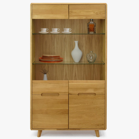 Dvojdverová dubová vitrína so sklom, Bratislava