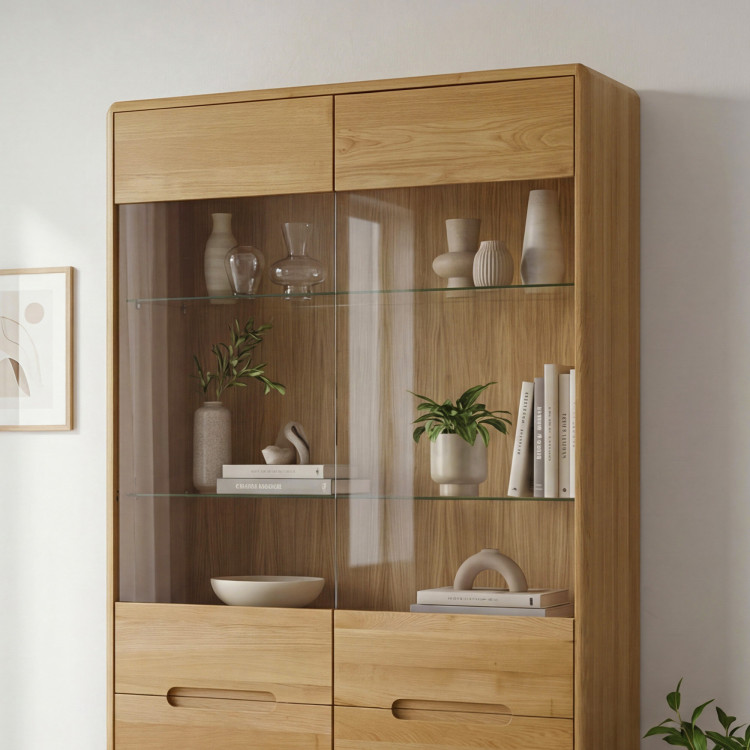 Dvojdverová dubová vitrína so sklom, Bratislava