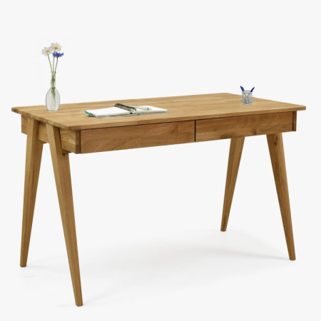 Dubový pc stôl s dvoma zásuvkami