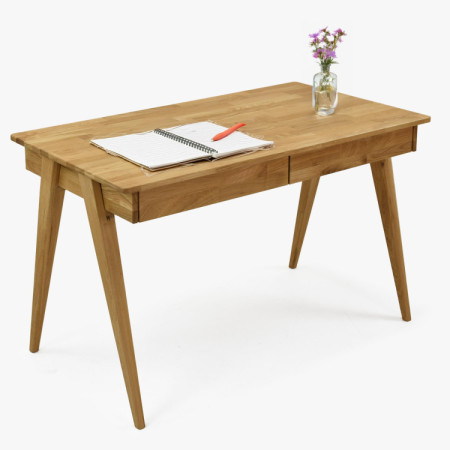 Dubový pc stôl s dvoma zásuvkami