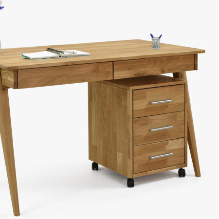 Dubový pc stôl s dvoma zásuvkami