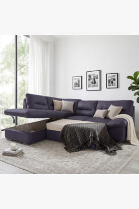 Rohová sedacia súprava - pravá koža NAVY, William roh vľavo 2