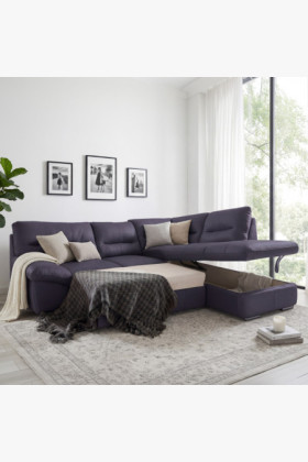 Rohová sedačka - pravá koža NAVY, William roh vpravo 2