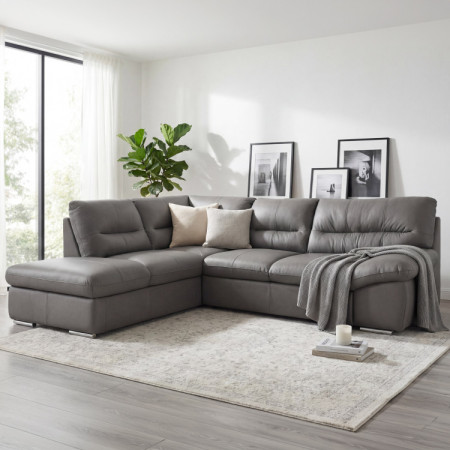 Rohová sedacia súprava - pravá koža STONE, William roh vľavo