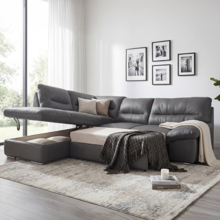 Rohová sedacia súprava - pravá koža STONE, William roh vľavo