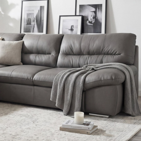 Rohová sedacia súprava - pravá koža STONE, William roh vľavo