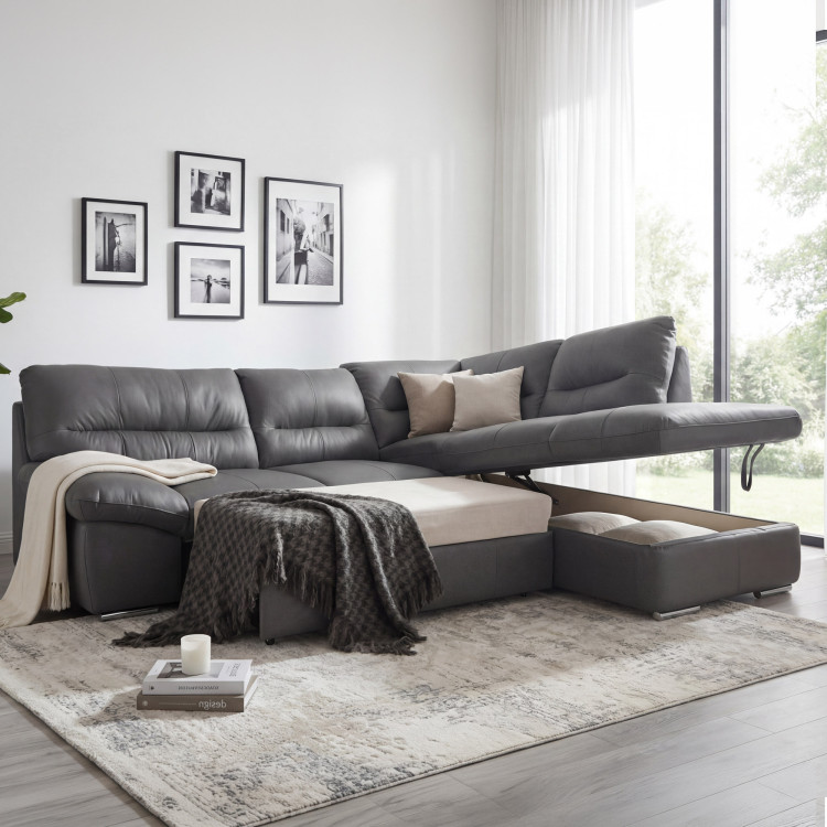 Rohová sedacia súprava - pravá koža Stone, William roh v pravo