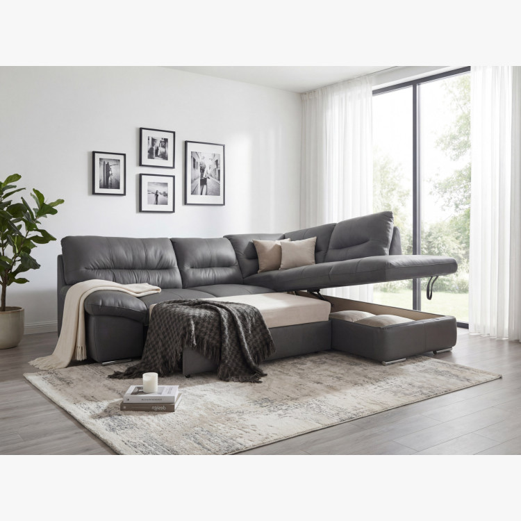 Rohová sedacia súprava - pravá koža Stone, William roh v pravo