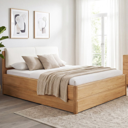 Posteľ 180 cm s úložným priestorom manželská , Helsinki Olej