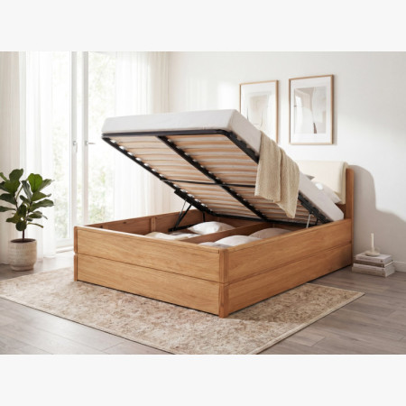 Posteľ 180 cm s úložným priestorom manželská , Helsinki Olej