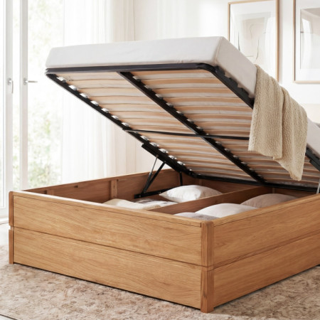 Posteľ 180 cm s úložným priestorom manželská , Helsinki Olej