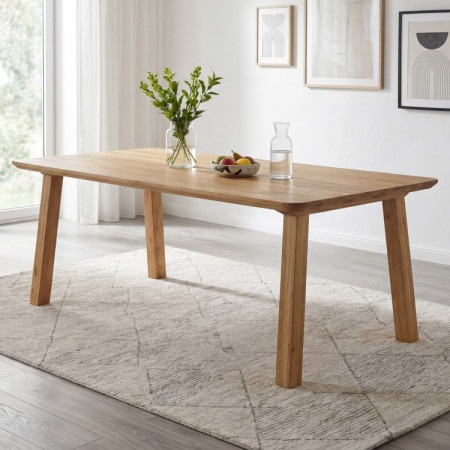 Jedálenský stôl z masívu - zaoblené hrany, Tina 160 x 90 cm