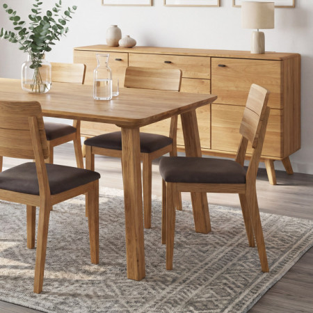 Jedálenský stôl z masívu - zaoblené hrany, Tina 160 x 90 cm