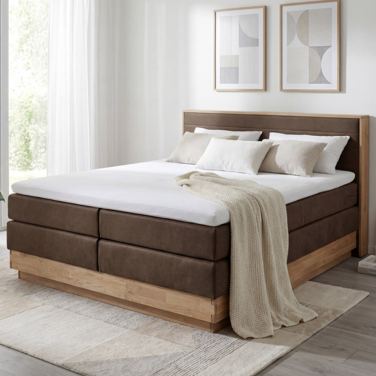 Posteľ boxspring s úložným priestorom, Moneta 180 hnedá