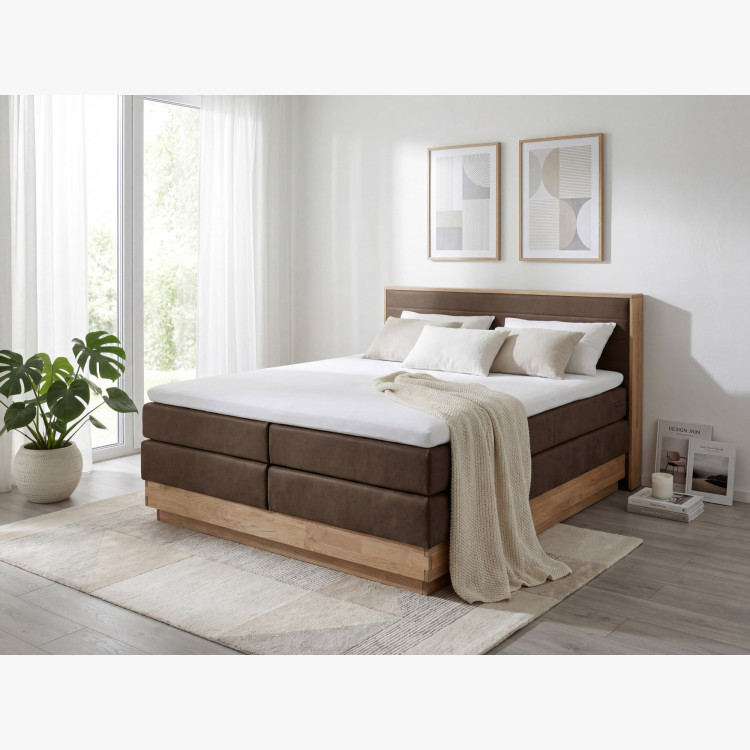 Posteľ boxspring s úložným priestorom, Moneta 180 hnedá