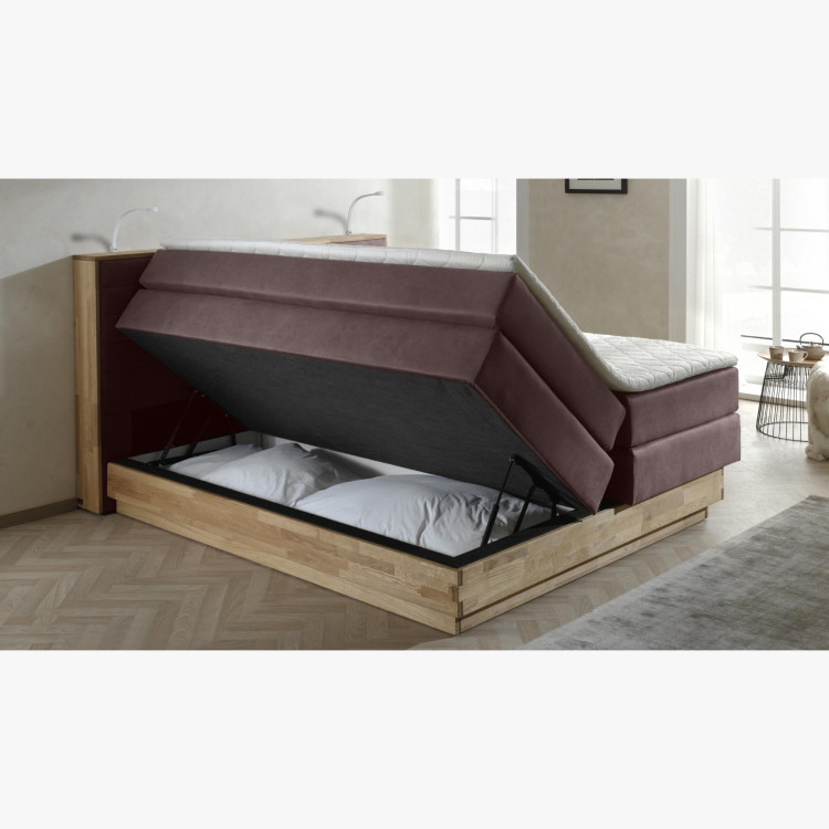 Posteľ boxspring s úložným priestorom, Moneta 180 hnedá