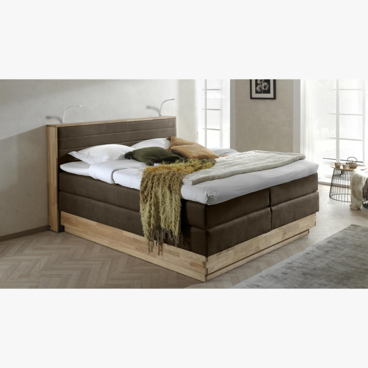 Posteľ boxspring s úložným priestorom, Moneta 180 hnedá