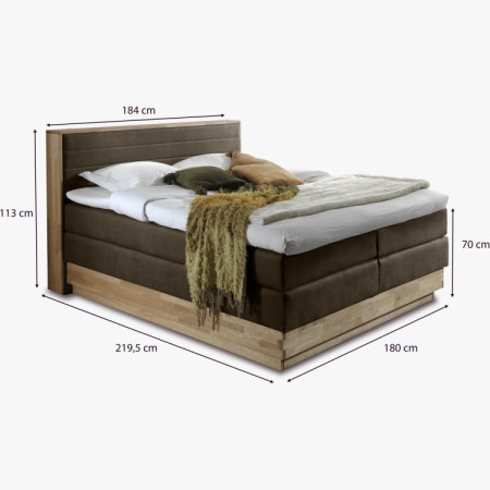 Posteľ boxspring s úložným priestorom, Moneta 180 hnedá