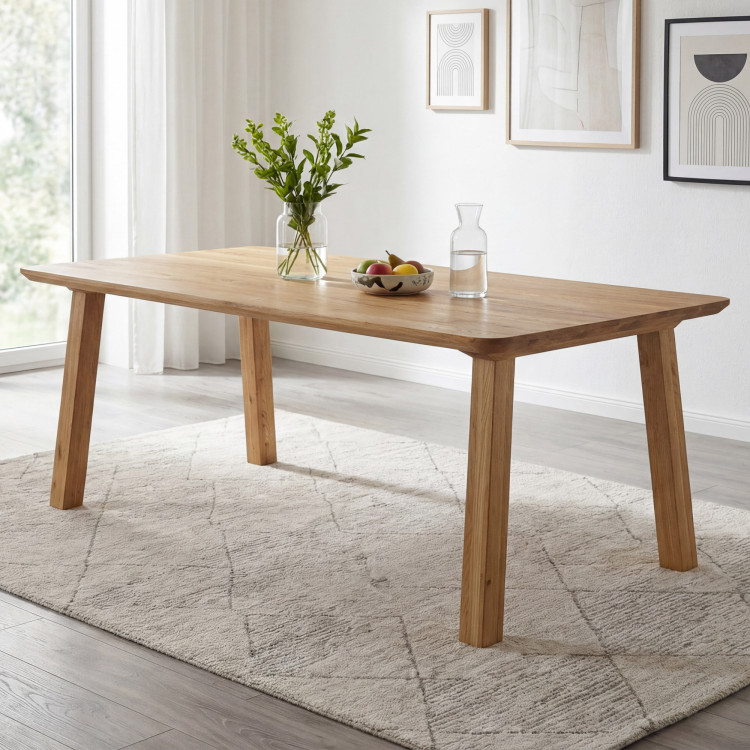 Jídelní stůl z masivu - zaoblené hrany, Tina 200 x 100 cm