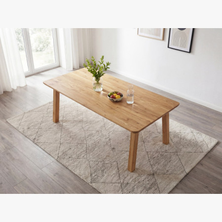 Jídelní stůl z masivu - zaoblené hrany, Tina 200 x 100 cm