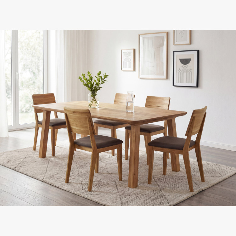 Jídelní stůl z masivu - zaoblené hrany, Tina 200 x 100 cm