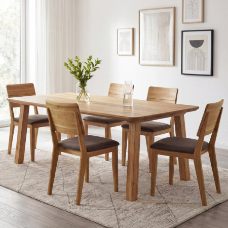 Jídelní stůl z masivu - zaoblené hrany, Tina 200 x 100 cm