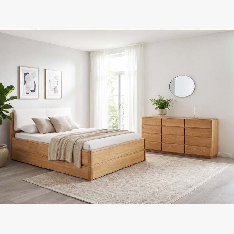 Posteľ 160 cm s úložným priestorom manželská , Helsinki Olej