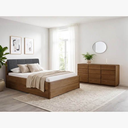 Posteľ 180 cm s úložným priestorom, Helsinki Dub pálený