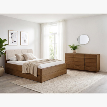 Posteľ 200 cm s úložným priestorom, Helsinki Dub pálený
