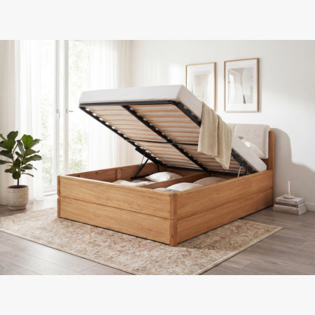 Posteľ 160 cm s úložným priestorom manželská, Helsinki Olej