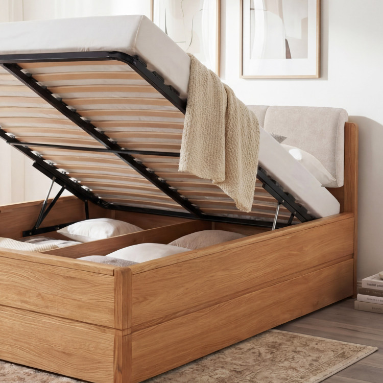 Posteľ 160 cm s úložným priestorom manželská, Helsinki Olej