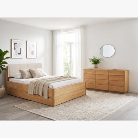 Posteľ 160 cm s úložným priestorom manželská, Helsinki Olej