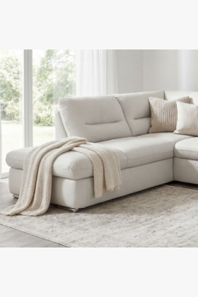 Rohová sedacia súprava - pravá koža biela, William roh vľavo 2