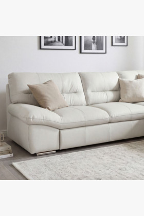 Rohová sedacia súprava - pravá koža biela, William roh vpravo 2