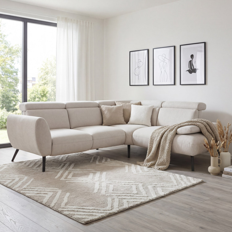 Sedacia súprava CALAIS – moderná rohová sedačka s vysokými nožičkami P