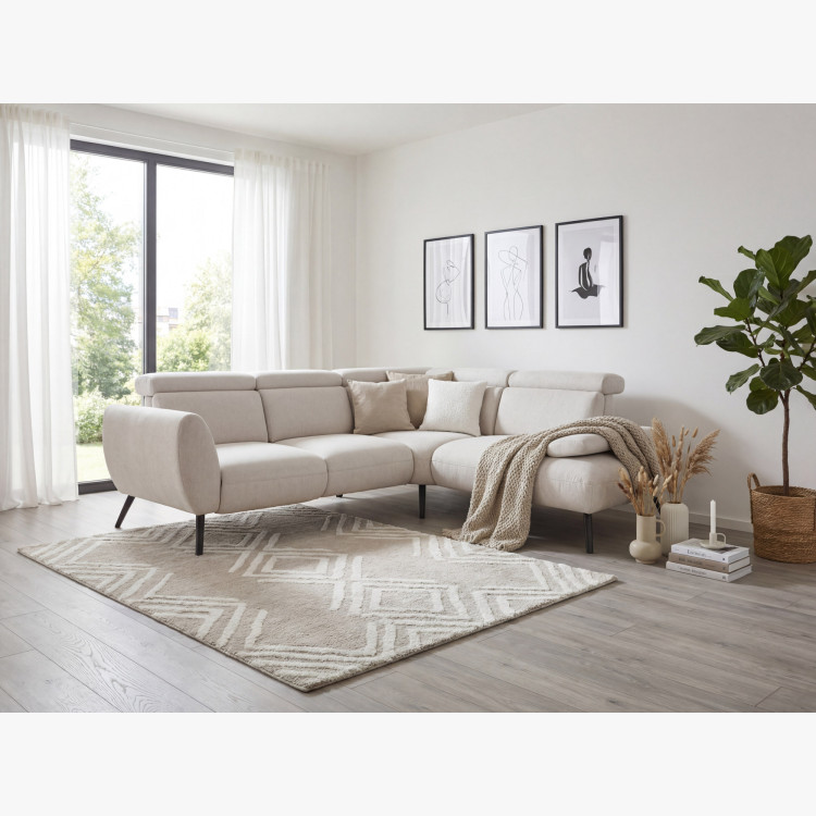 Sedacia súprava CALAIS – moderná rohová sedačka s vysokými nožičkami P