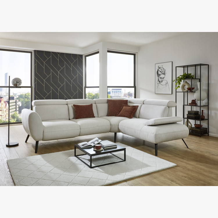 Sedacia súprava CALAIS – moderná rohová sedačka s vysokými nožičkami P